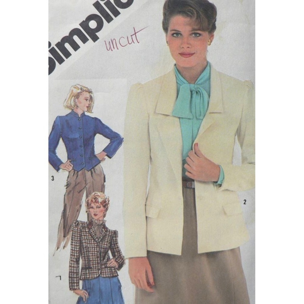 Vintage Simplicity Sewing Pattern 5239 Women's Fitted Jackets Size 12 Uncut 1981